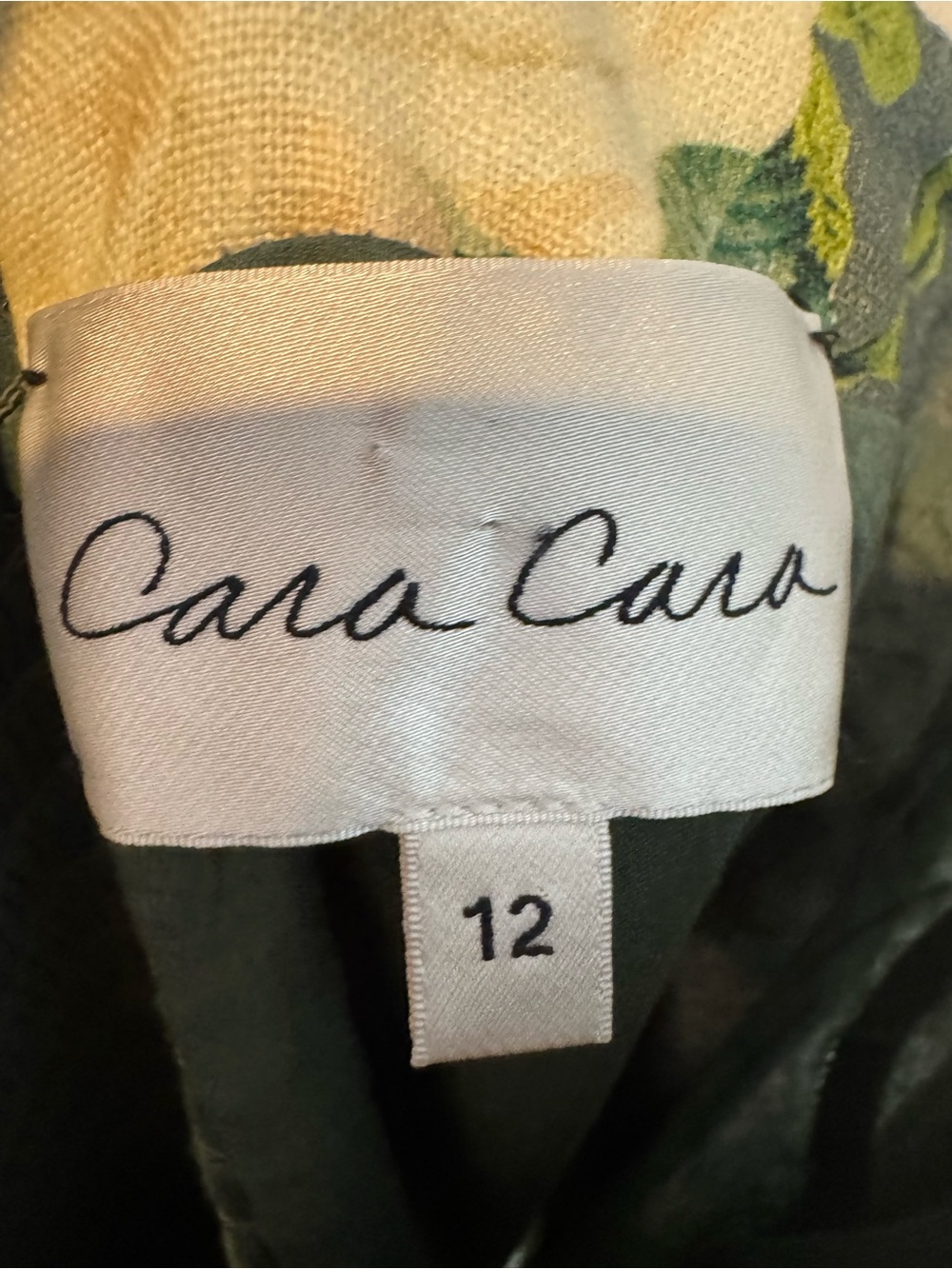 Cara Cara Calypso Olive Kingston Floral Linen Maxi Dress | Size 12 - Picture 6 of 8